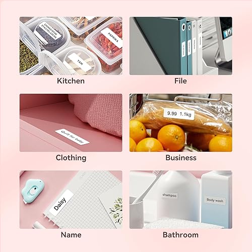 Miniatura 5 de NIIMBOT Label Maker Tape for D11/D110/D101 Label Maker, 12 x 40 mm (0.47'' x 1.57''), 3Rolls for Home Office Labeling Tape Replacement, White