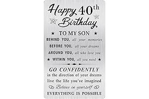 40th Birthday Card for Son Engraved Wallet Card, 40 Years Loved Birth Anniversary Card