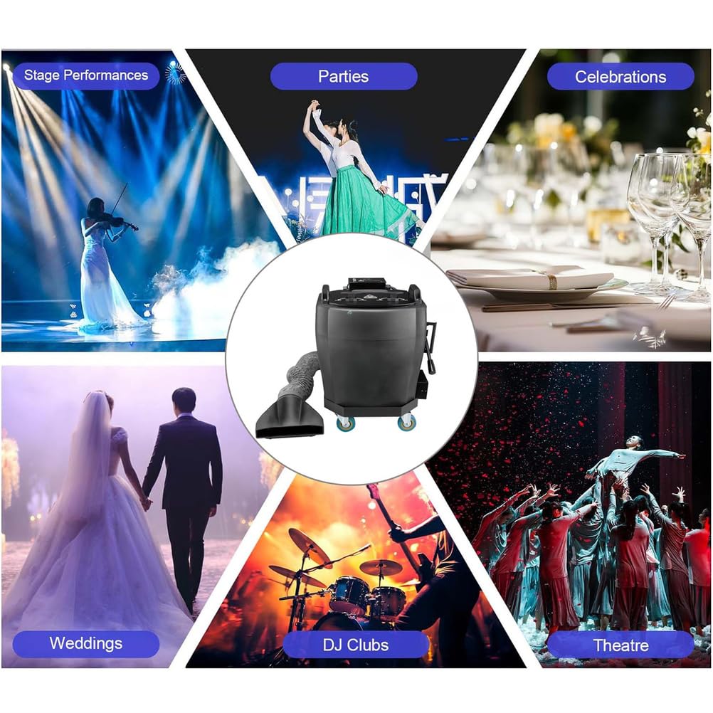 Máquina de humo de hielo seco de 6000 W con tubo y boquilla grande para escenario, boda, fiesta, DJ, concierto, Halloween, efectos duraderos