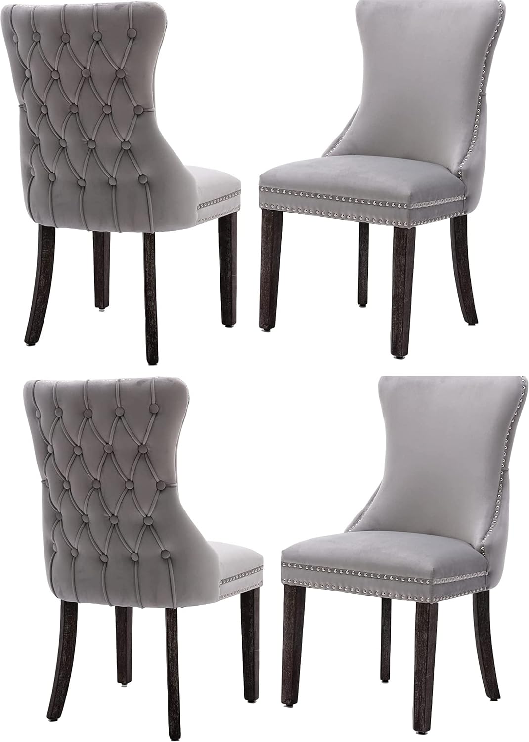 Winwee Dining Chairs Set of 4 Modern Tufted Elegant Side