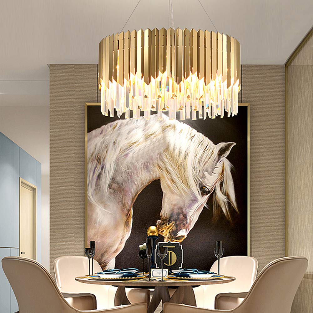 Lámpara de araña de Cristal Moderna, Lujosa lámpara de Techo, lámpara Colgante para Dormitorio, Sala de Estar, Pasillo, Color Oro, 40x28cm, grifos domésticos