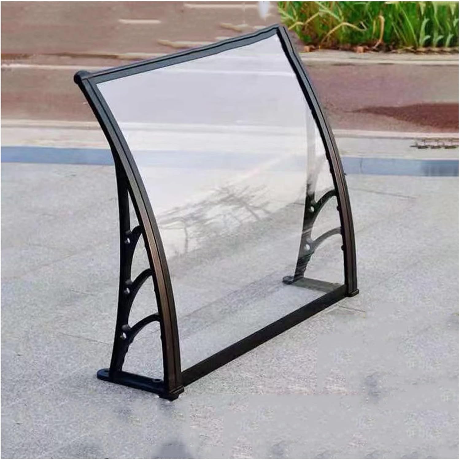 Toldo De Sol Ventana De Puerta Curva Ventana De Policarbonato Para Puerta Trasera, Porche, Ventana Protección Contra La Lluvia Solar UV GOFQB (Color : Transparent, Size : 150X100cm)