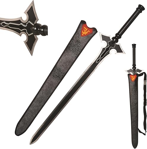 Kirito Dark Repulser Elucidator Espada negra de 40 pulgadas para cosplay, regalo, colección versión 2