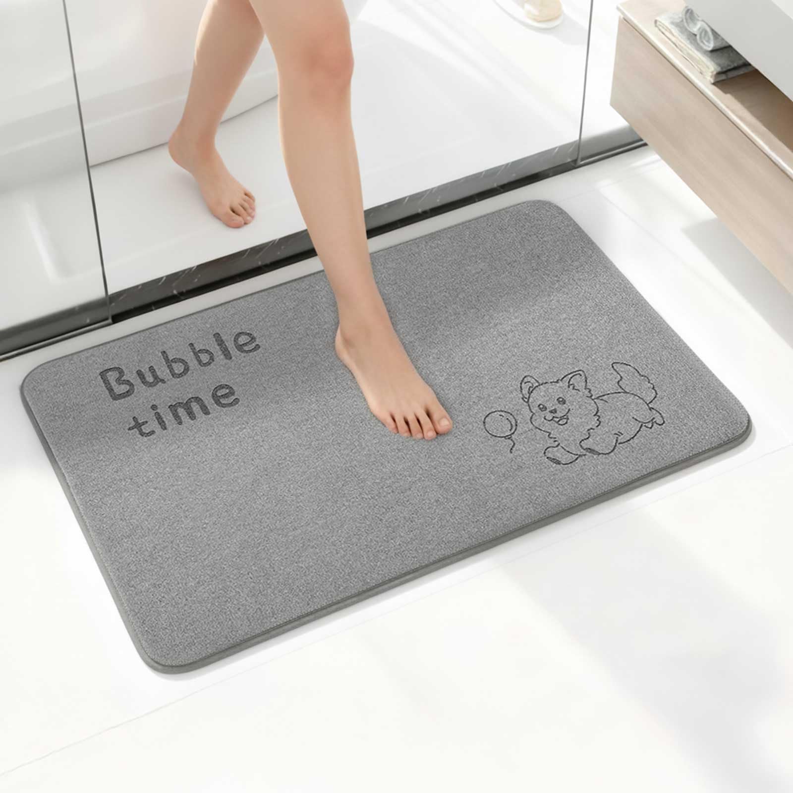 Bathroom Rugs Small Premium Bath Mat Extra Soft Absorbent Quick-Dry Non-Slip Washable Multi-Use Mat for Home Decor Grey