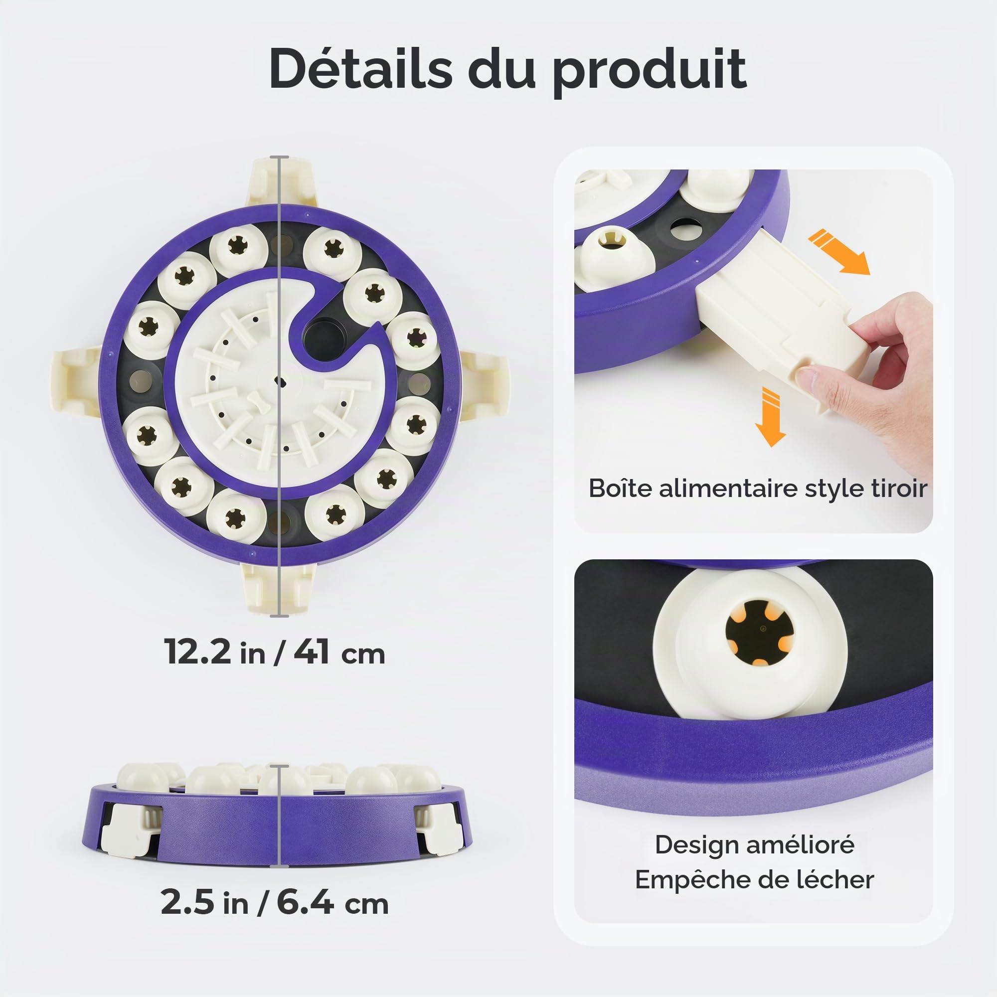LACCEN Jouet puzzle interactif 3 en 1 pour chien pour l'ennui, distribution de friandises lente, stimulation mentale cérébrale, jeux pour chiens intelligents de petite, moyenne et grande taille