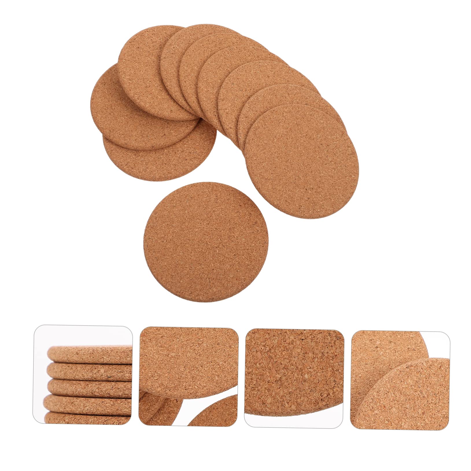 TOPBATHY Rond en Liège 30 Pièces sous-Verres Isolants Dessous De Verre en Liège Dessous De Verre Rond sous- en sous-Verres Résistants à La Chaleur Sets De Table en Bambou