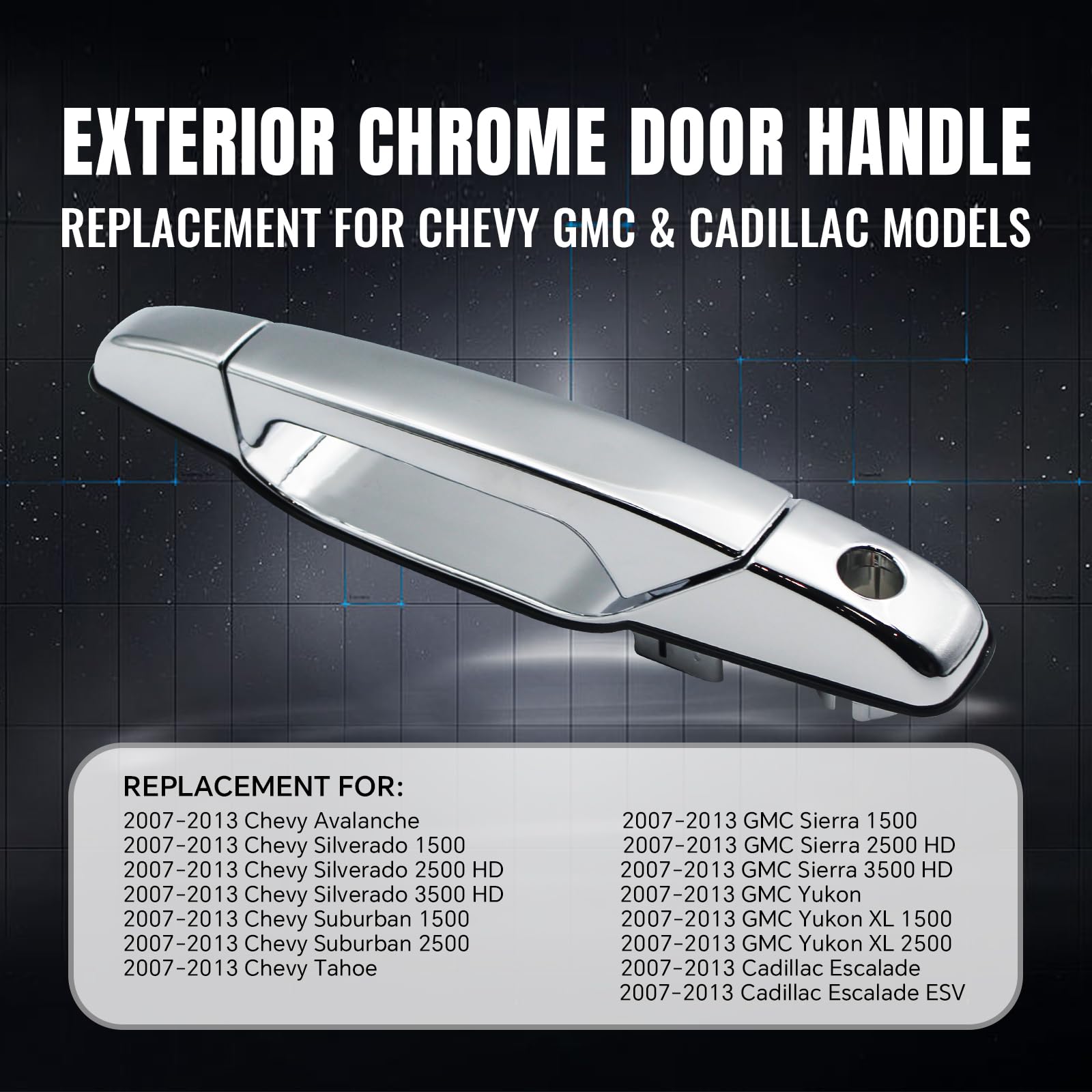 Maniglia Portiera Esterna Cromata Per Cadillac Escalade, Chevy Silverado, GMC Sierra, Yukon - Adatta A Modelli Pickup E SUV - 2