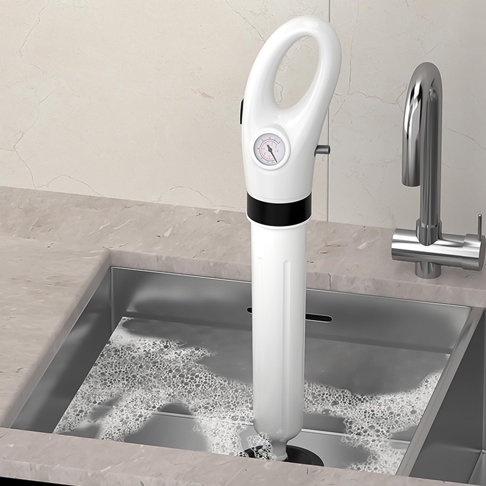 TIDTALEO Set Stura WC Bianco in ABS per Bagno e Ufficio, Potente Stura Tubi Scarico per Rimuovere Chioma e Residui, Strumento Pratico per Pulizia Tubi e Scarichi