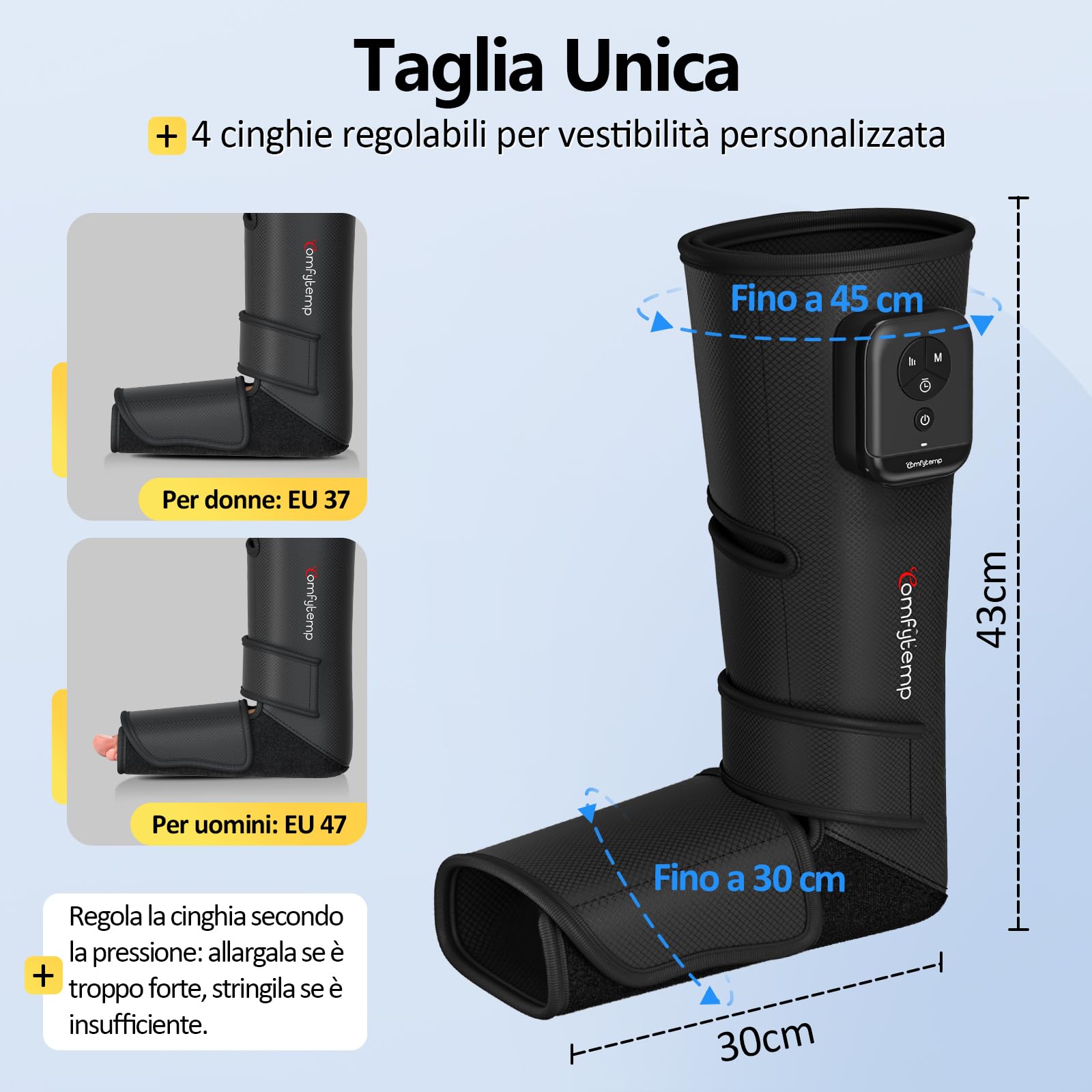 Comfytemp Massaggiatore Wireless per Piedi e Gambe, Allevia la Fatica, con Massaggio Airbag 360°, Per circolazione e rilassamento, App DIY Personalizzabile, Regalo Perfetto per Mamma, Papà e Atleti