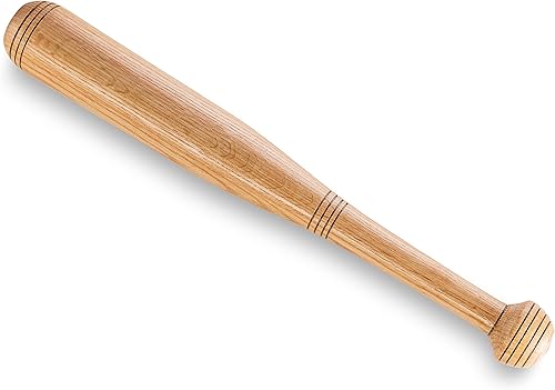 Miniatura 2 de Bate de béisbol de madera maciza de roble, palo de bate de madera de roble, práctica de palo de defensa del hogar, bate de defensa personal, poder