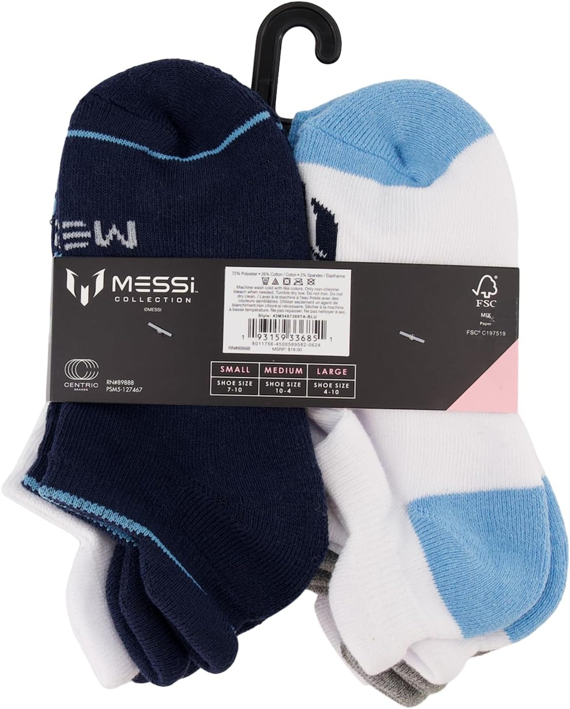 Messi Boys Lifestyle No-Show Socks, 6-Pack, Soft & Stretchy, Comfortable - Image 6