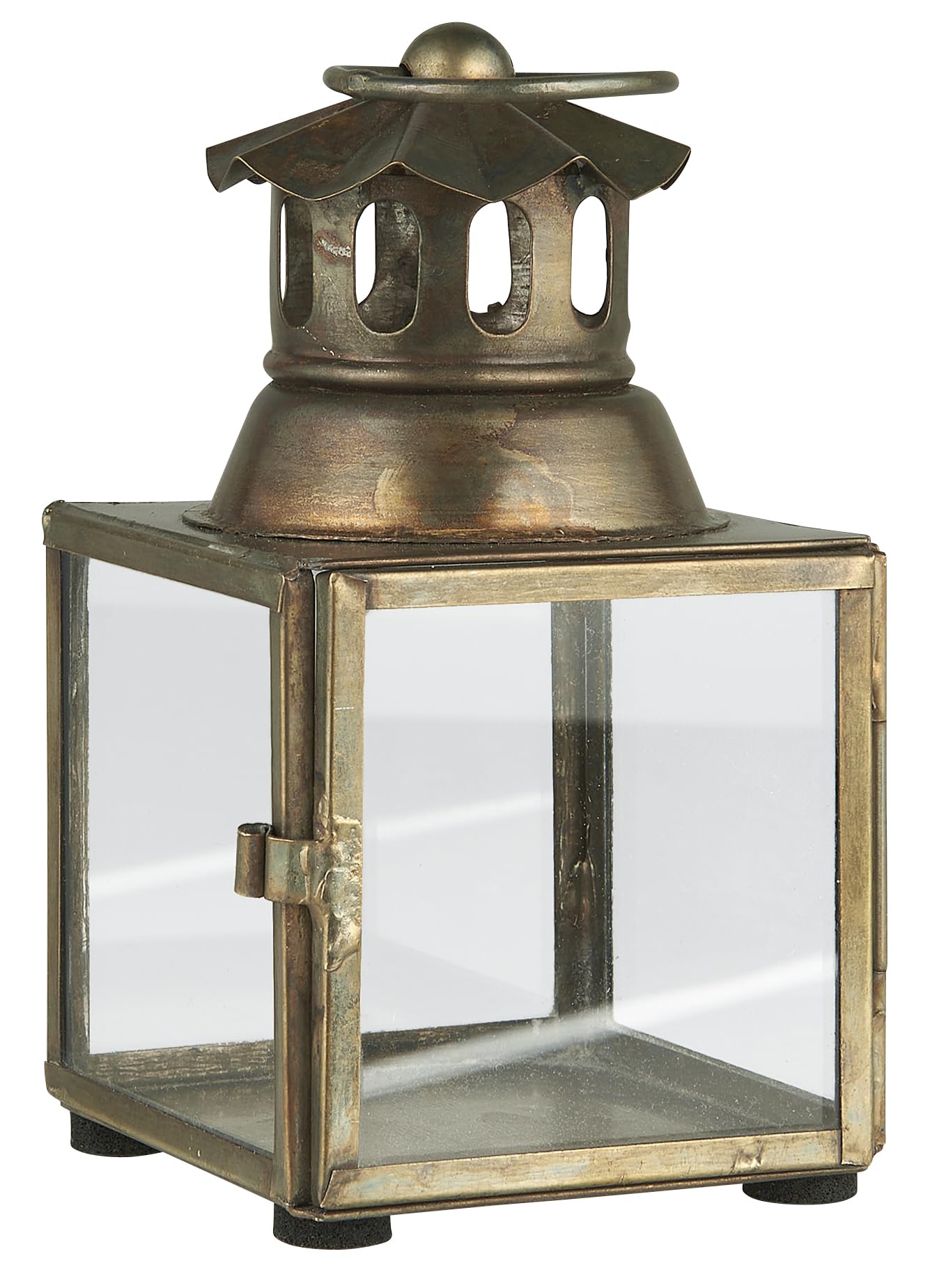 Ib Laursen Small Square Brass Glass Lantern H:12 Cm By