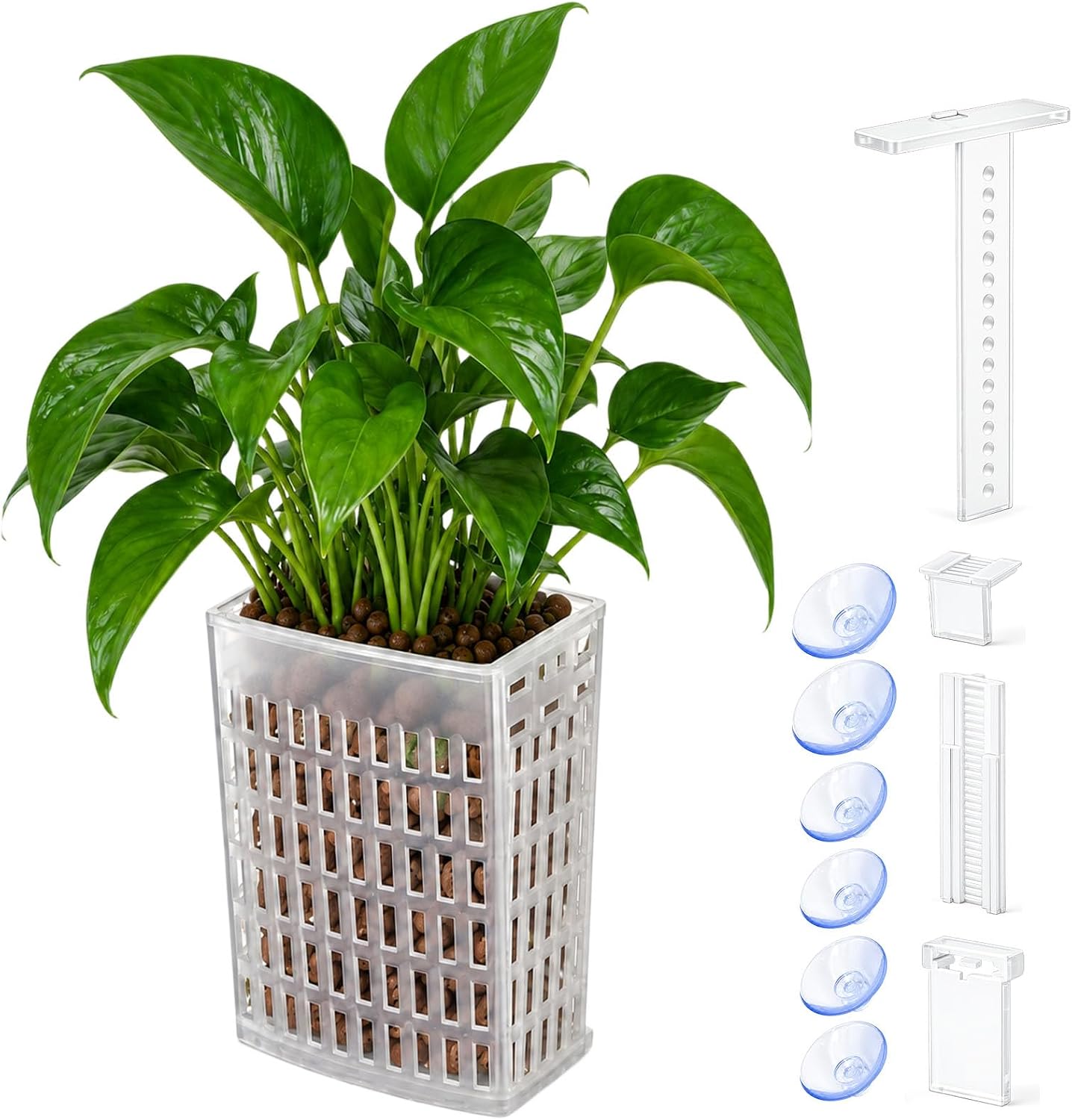 Upgraded Adjustable Aquarium Plant Holder,1 Pack Transparent