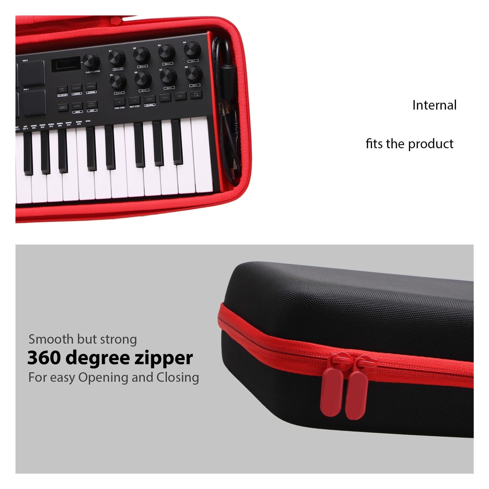 Borsa per Tastiera Custodia protettiva for tastiera controller MIDI rigida in EVA for USB Borsa for il trasporto
