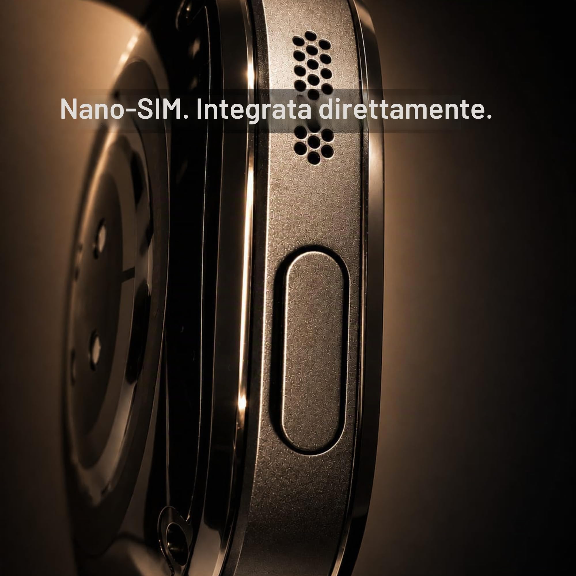 Premiums - Smartwatch Android da uomo e donna con SIM 4G, AMOLED Smart Watch con Play Store, Google Maps, fotocamera, GPS, Wi-Fi, chiamate Bluetooth, impermeabile, batteria da 1100 mAh, nero
