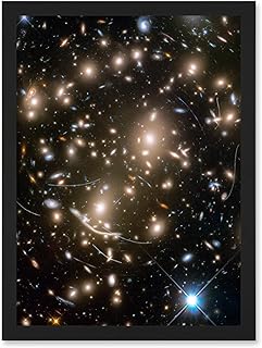 Hubble Space Telescope Image Asteroids in Hubble Frontier Field Abell 370 Galaxy Cluster Gravitational Lensing Asteroid Trails Artwork Framed Wall Art Print A4