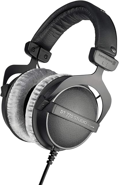 beyerdynamic DT 770 Pro Studio Headphones - Over-Ear, Closed-Back, Professional Design for Recording and Monitoring (80 Ohm, Grey)
