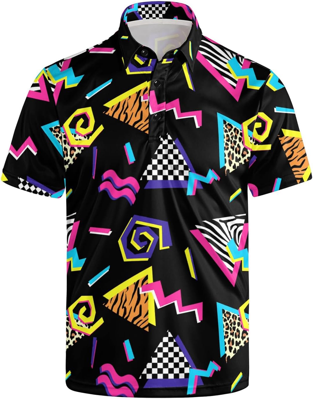 70s Outfits for Men Golf Polo Shirts Short Sleeve Disco Retro Paisley Button Vintage Dry Fit Funny Clothes