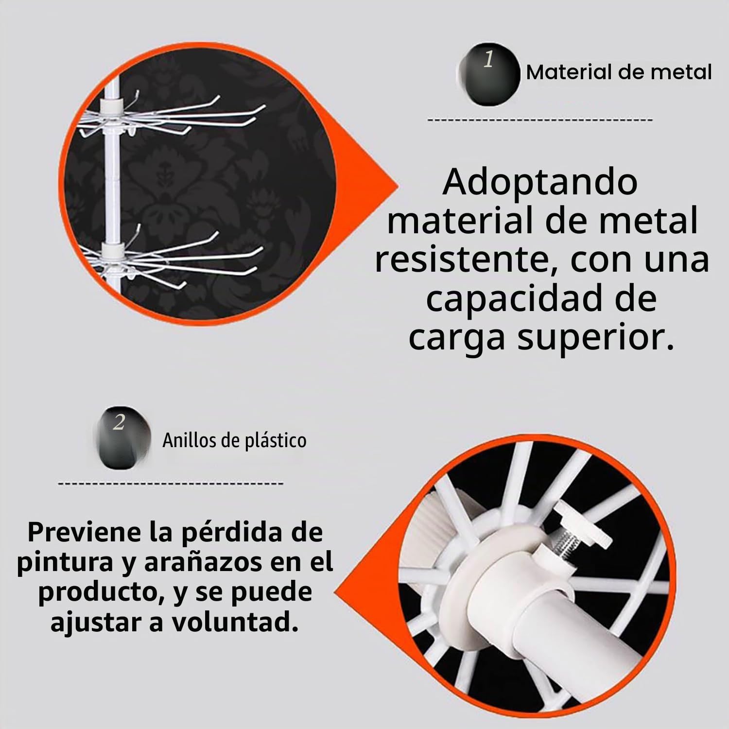 Estante De Exhibición Metálica Para Minoristas,Estantería Giratoria De 7 Niveles,Movibles y Ajustables Para Tiendas y Supermercados,Puede Contener Sombreros,Guantes,Bufandas,Accesorios,Etc.,(Blanco)