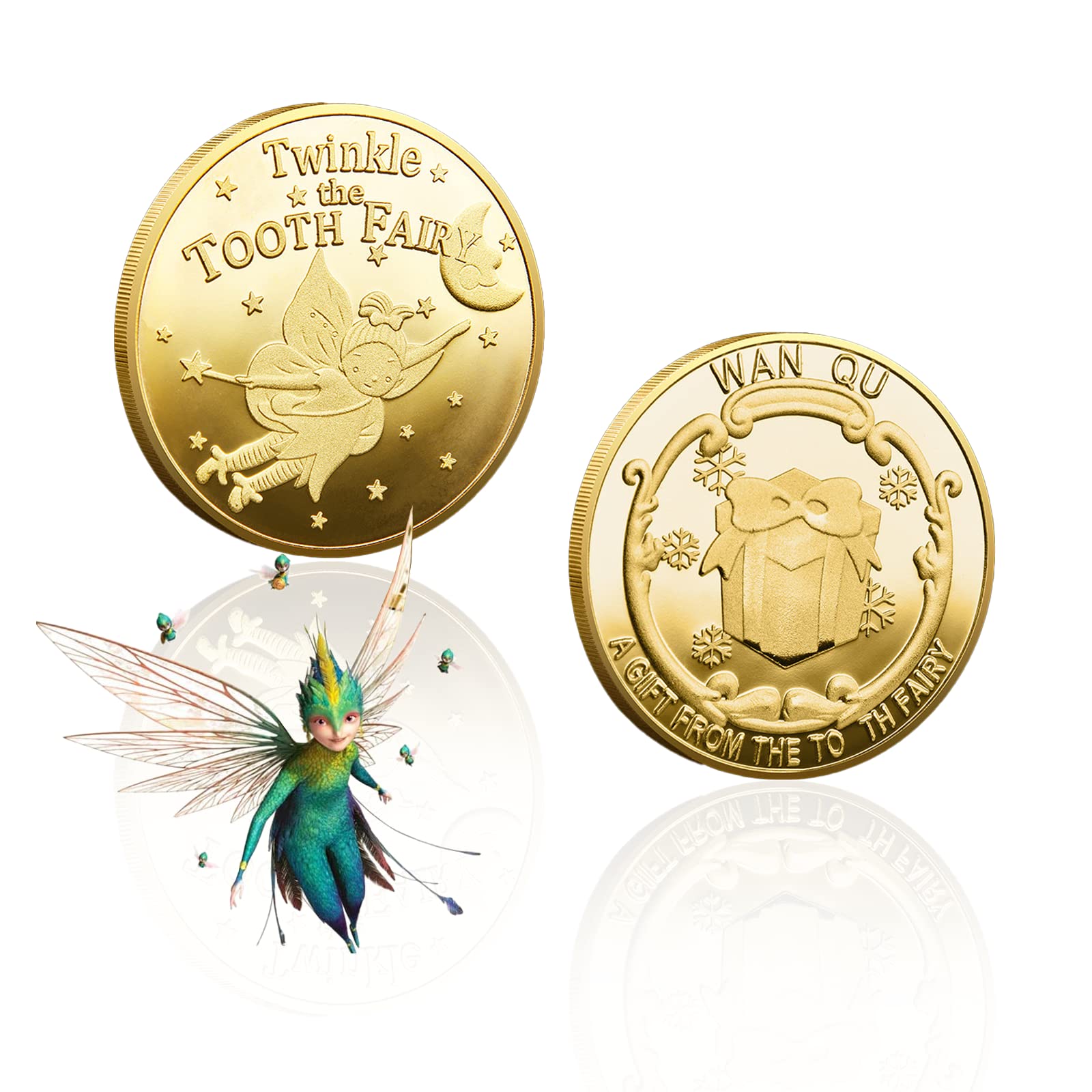 Allernieuwste.nl® Tandenfee Herdenkingsmunt Verguld Cadeau - Een Leuk Geschenk Idee Goud Verguld O 40 Mm