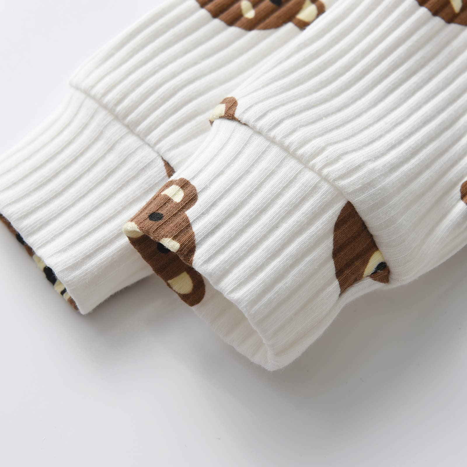 Neugeborenen-Babykleidung für Jungen mit Bärenmotiv, langärmeliger Strampler + Hose + Mütze, 3-teiliges Kleidungsset