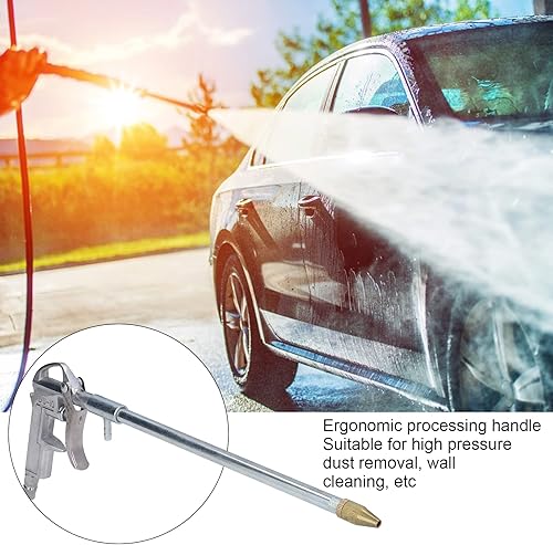 Miniatura 4 de Restokki Pistola de soplado de aire industrial, pistola de soplado de aire de aleación de aluminio con flujo de aire ajustable, accesorios de