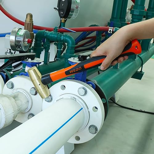 Miniatura 6 de WEDO Juego de 2 martillos de latón, 12 libras y 1-12 libras, kit de martillo de trineo, martillo de latón macizo, mango de martillo de madera,