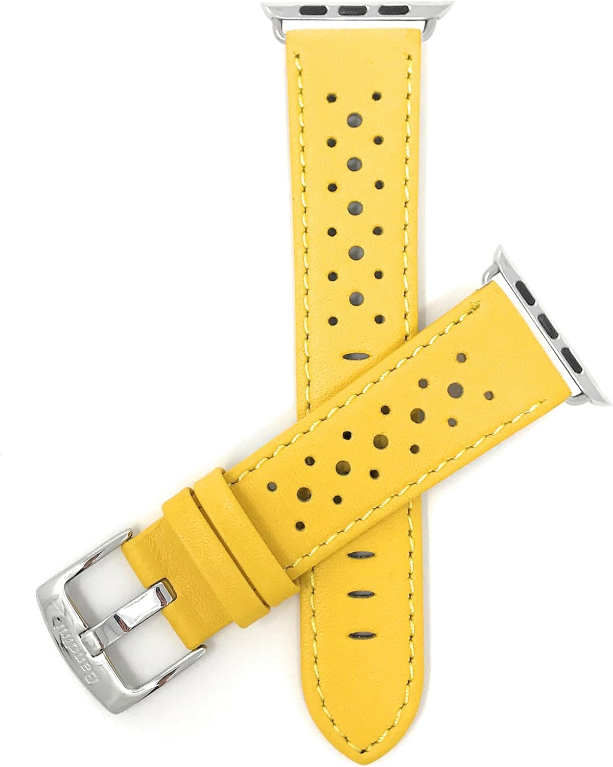 Bandini Replacement Watch Band for Apple Watch 42mm, GT Rally Perforated, Vented Racer Leather, Many Colors, Fits Series 6, 5, 4, 3, 2, 1