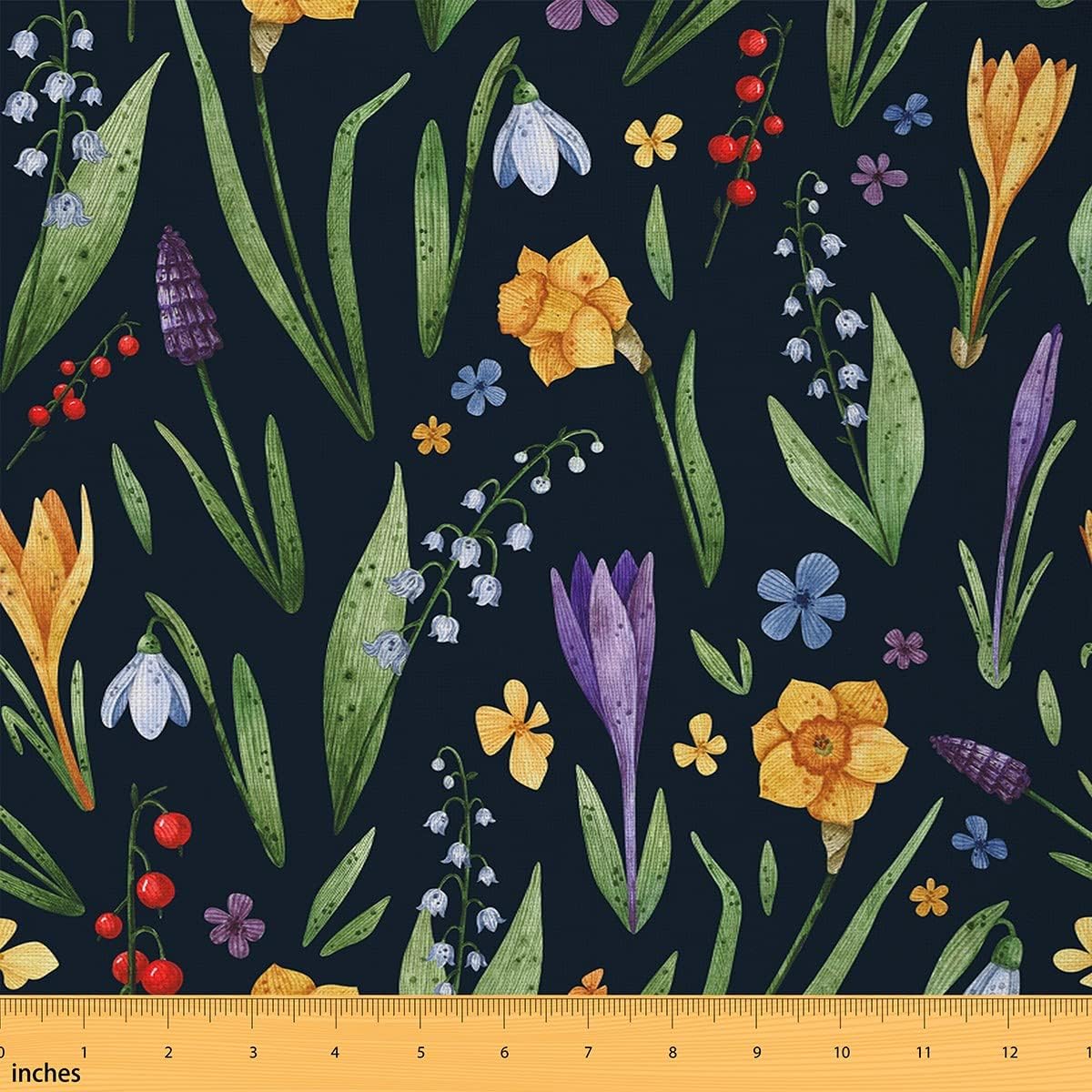 Watercolor Flowers Fabric by The Yard Outdoor Botanical