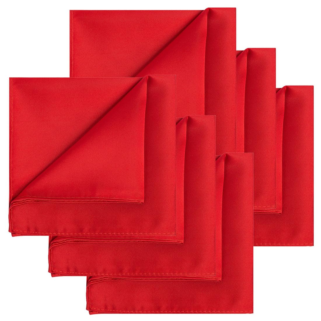 KissTies 6PCS Satin Pocket Square Plain Color Handkerchief Gift Set