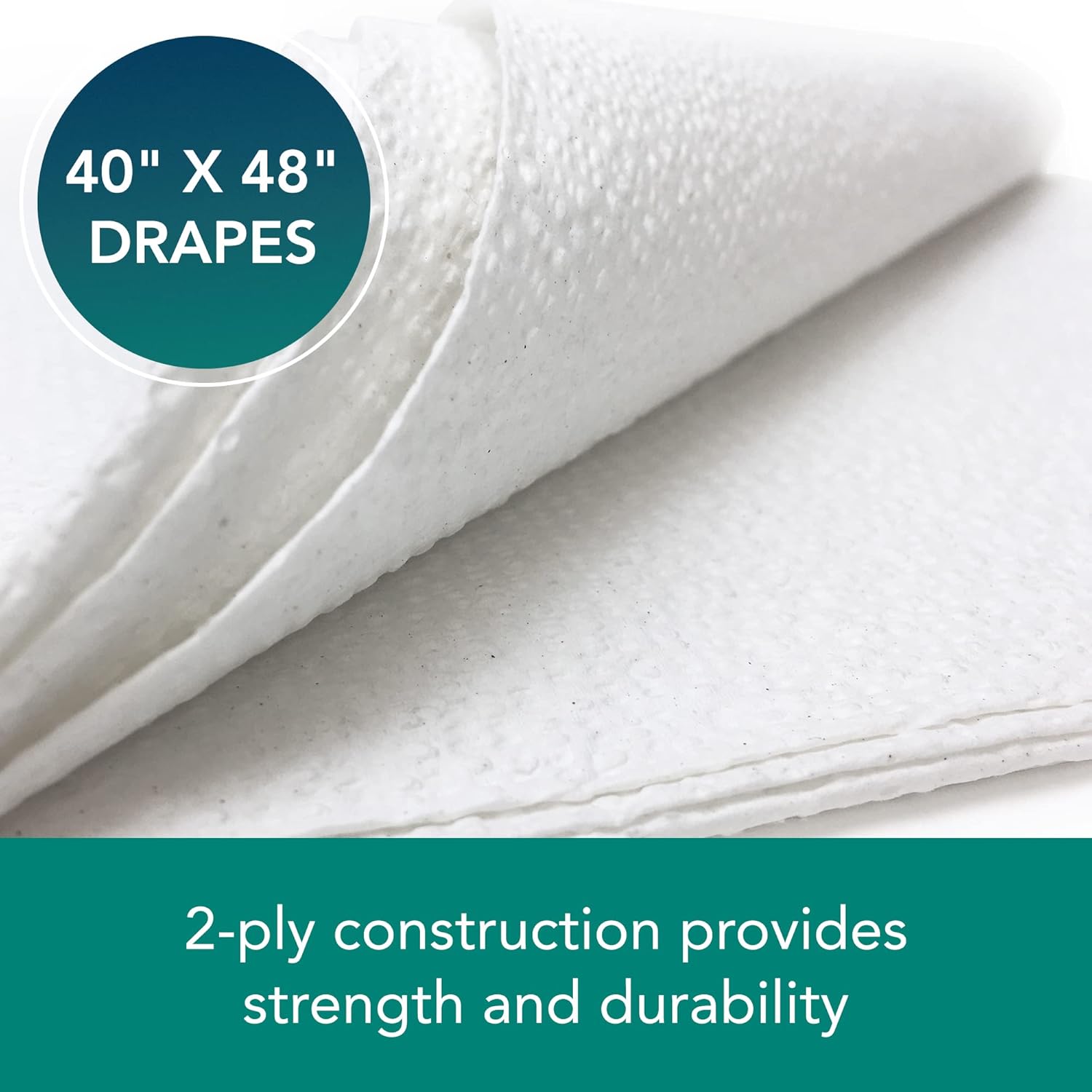 TIDI Single-Use Medical Patient Drape Sheet, White, 40" x 48" (Pack of 100) - 100% Recycled Fiber - Coverage for Patient Modesty - 2-Ply Tissue- Medical Supplies (9810824) : Industrial & Scientific