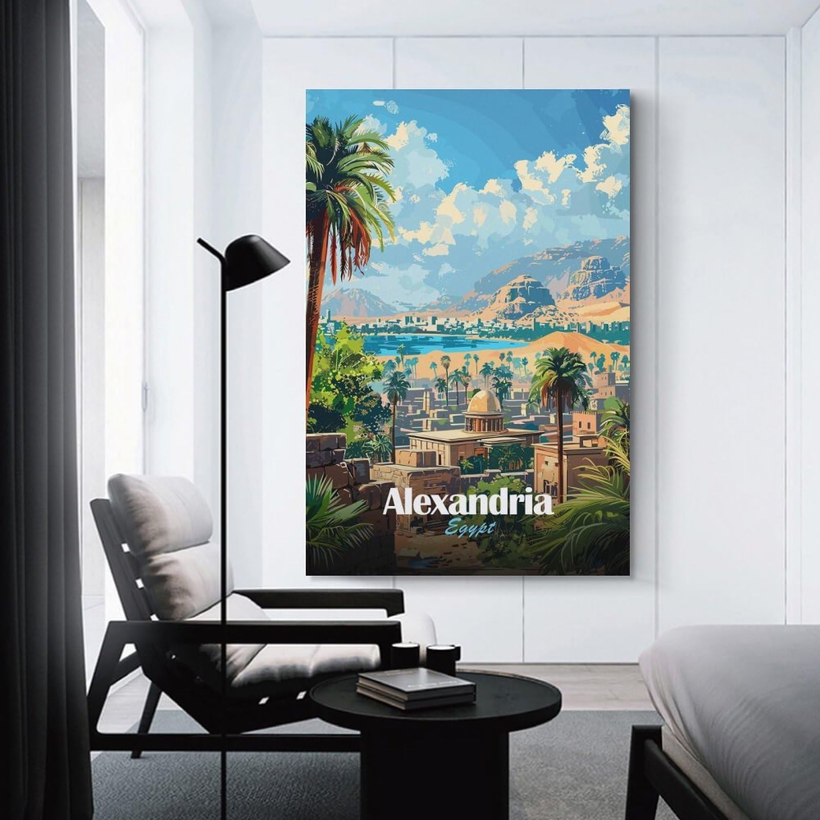 Junmoney Alexandria, Egypt Travel Decorative Canvas Print, 16x24inch(40x60cm), for Gallery Wall Decor And Room Displays, Wall Decor Suited to Curated Displays