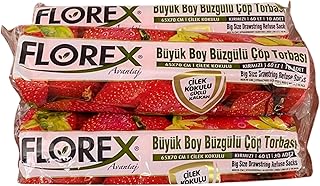 BYBARS Büzgülü Büyük Boy Çöp Poşeti ÇİLEK Kokulu 65 x 70 (5 Lİ PAKET)
