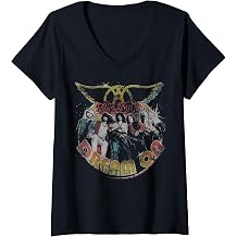 Womens Aerosmith - Dream On Portrait V-Neck T-Shirt Small
