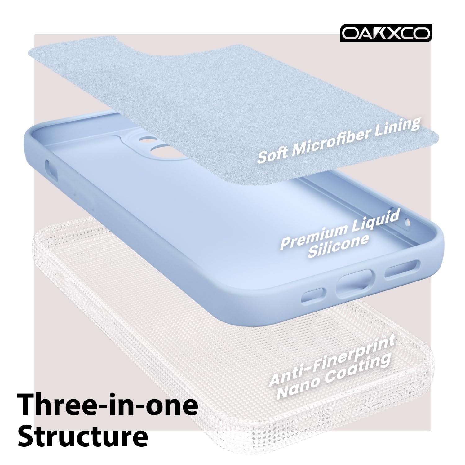 oakxco for iPhone 16 Pro Max Case Liquid Silicone, Soft Rubber Gel Elegant Aesthetic Basic Simple Cover, Cute Thin Slim TPU Matte Solid Color Plain Smooth Case for Women Girl, Light Pink — view 1081