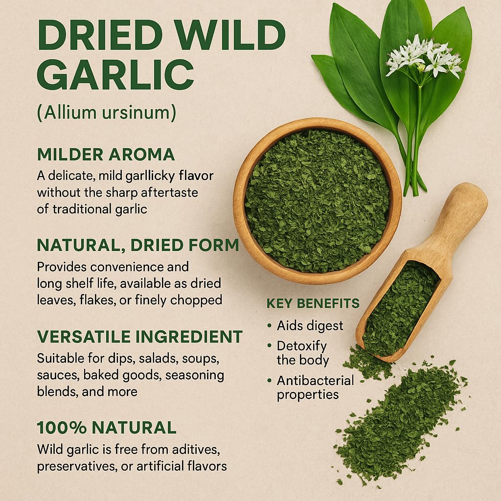 GiDeli Bärlauch getrocknet 25 kg - Bärlauchblätter geschnitten, Gewürz | Für Pesto, Kräuterbutter, Quark und Dips, milder Knoblauchgeschmack, ohne Zusatzstoffe, vegan, glutenfrei