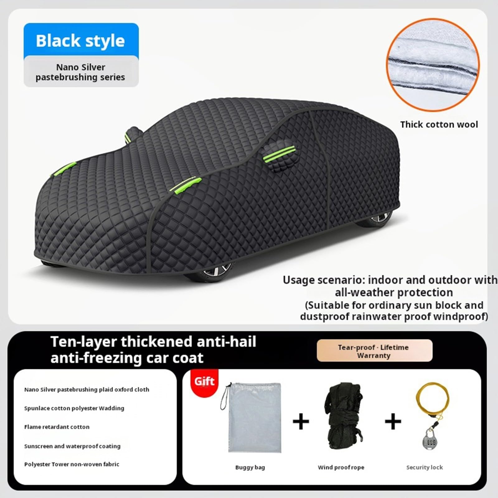 Bâche Voiture Extérieur Anti Grêle pour kia Ceed 2018-2023 Housse de Protection Exterieur Anti-grêle Imperméable Respirante