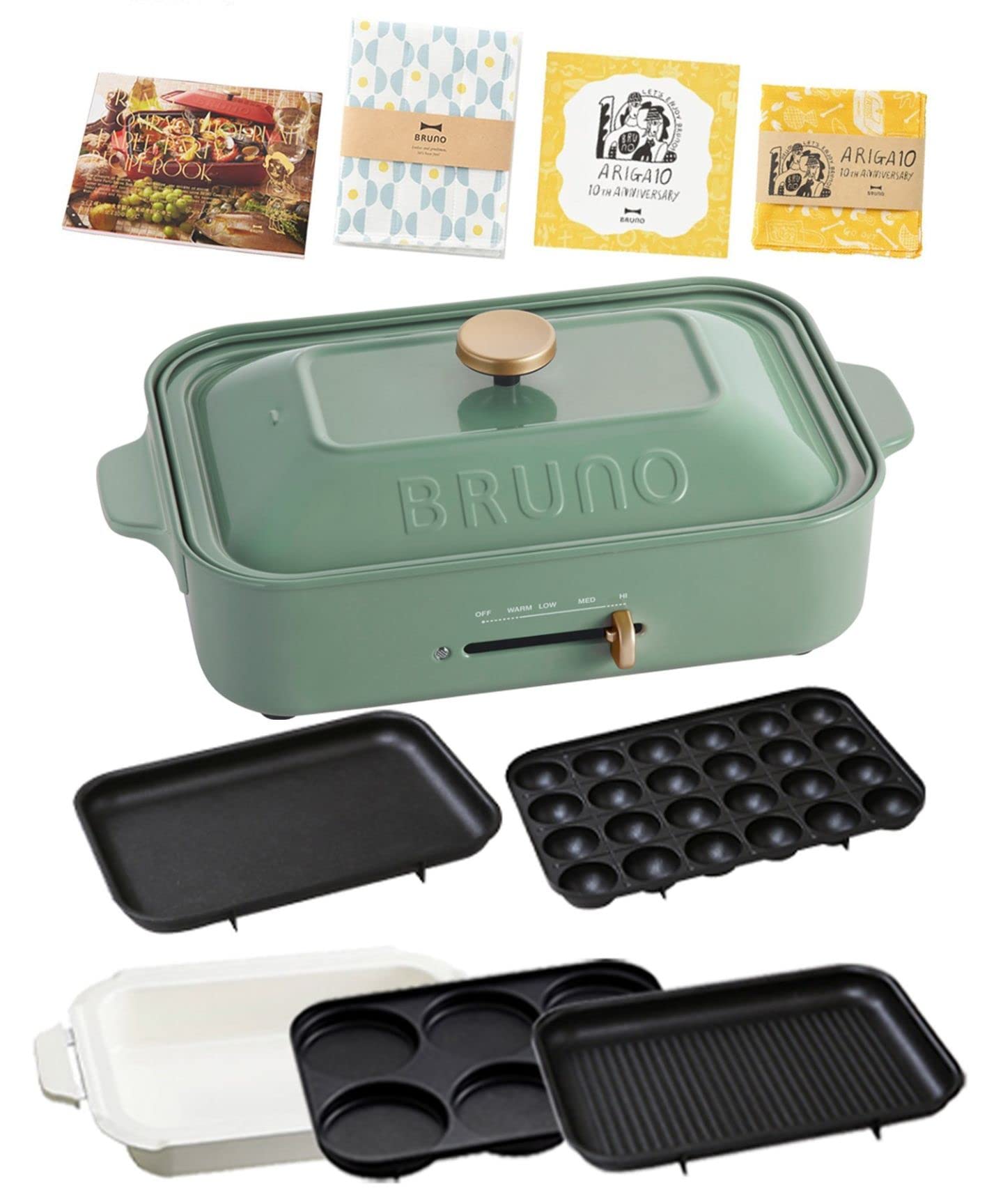 BRUNO BOE021-SAGR GREEN　コンパクトホットプレート BRUNO]コンパクトホットプレート | KOBUNSHA SELECT SHOP