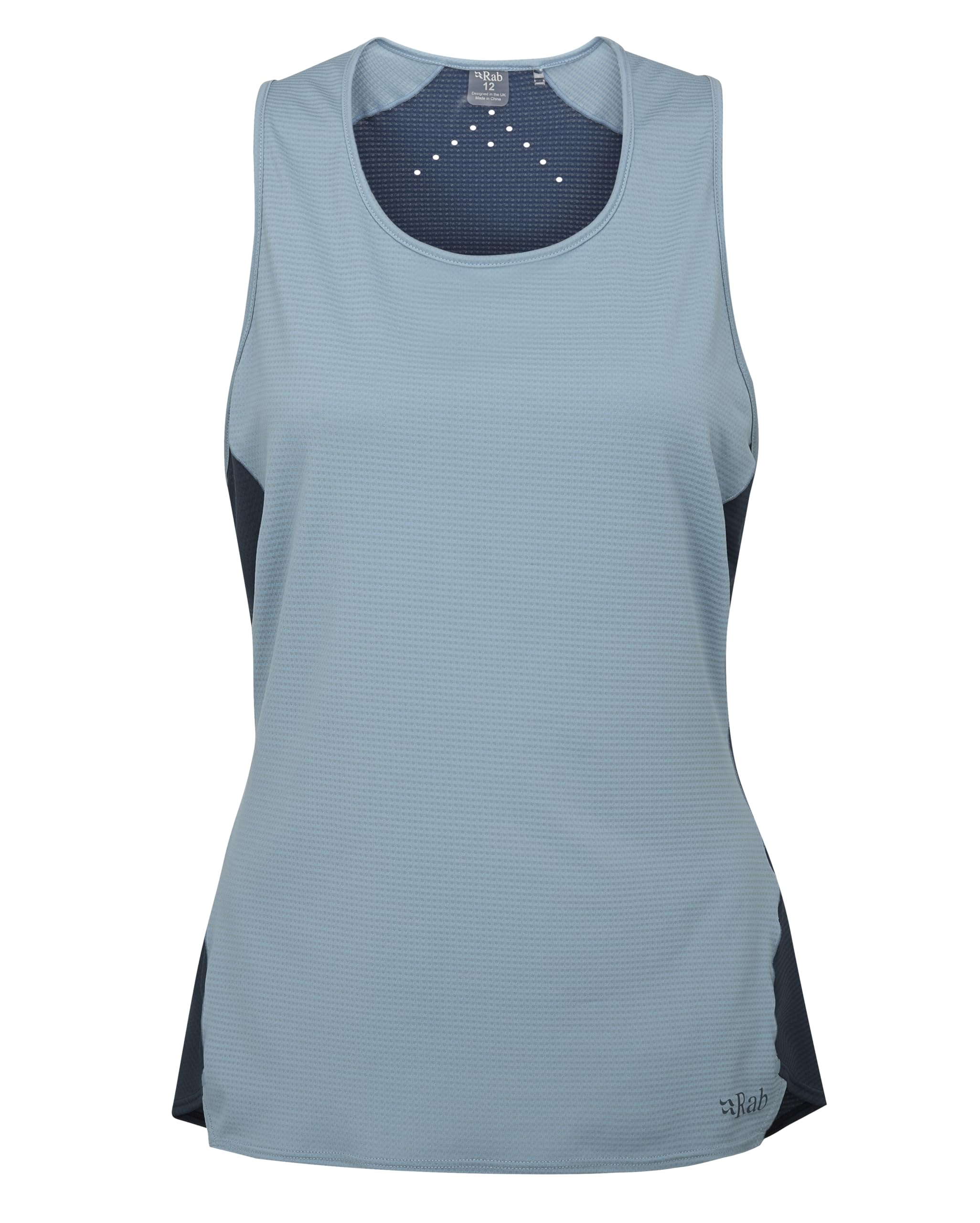 Rab Women's Sonic Ultra Vest Lightweight Tank Top for Hiking & Trail Running - Citadel/Tempest Blue - Large