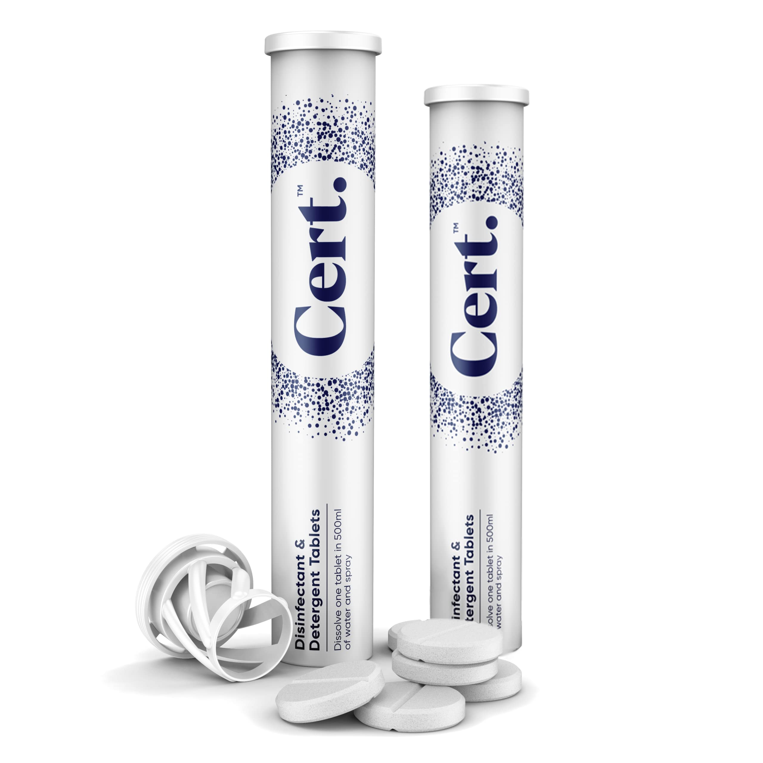 Cert. Eco Cleaning Tablets | The Most Complete Cleaner | Cleans & Disinfectants - Destroys Viruses & Bacteria | Multi-purpose Surface Cleaner | Pack of 2 (36 tablets)