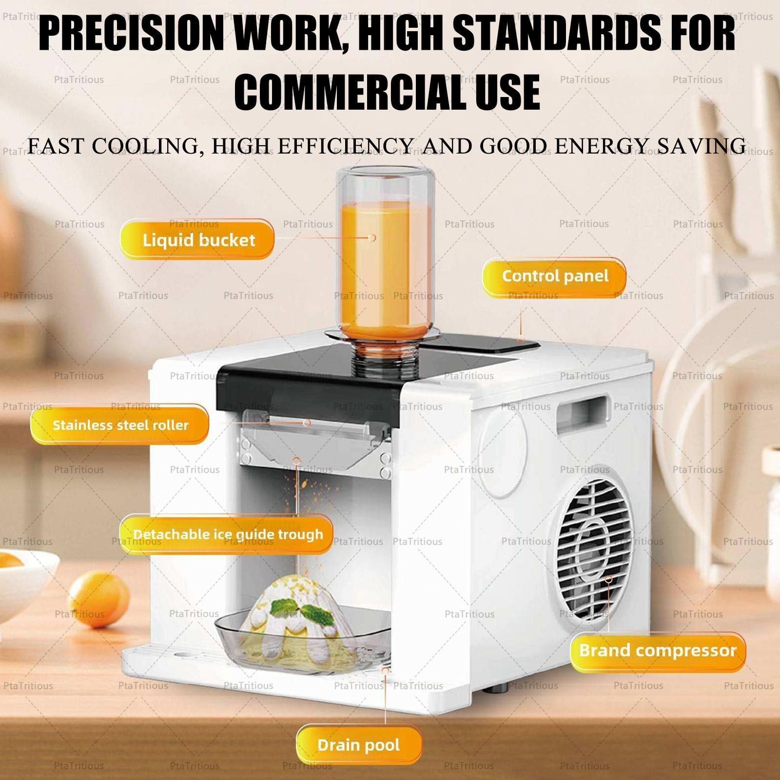 Machine à glace pilée professionnelle, machine à glace pilée 350 W Black