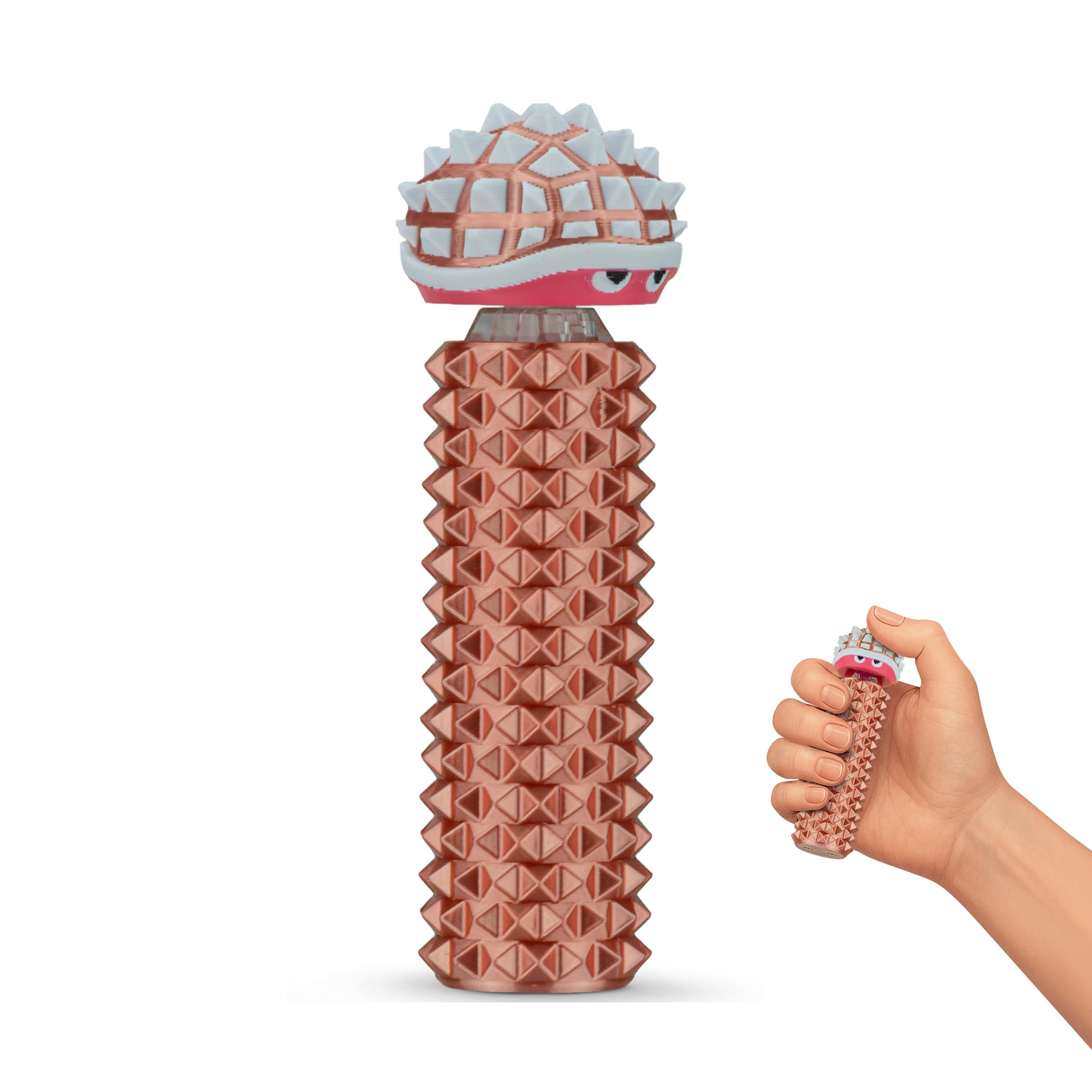 Distractibles Shelly - Sensory Fidget Clicker, Textured Pain Stim Device, Stress Relief for Focus and Concentration (Neon Rosé)