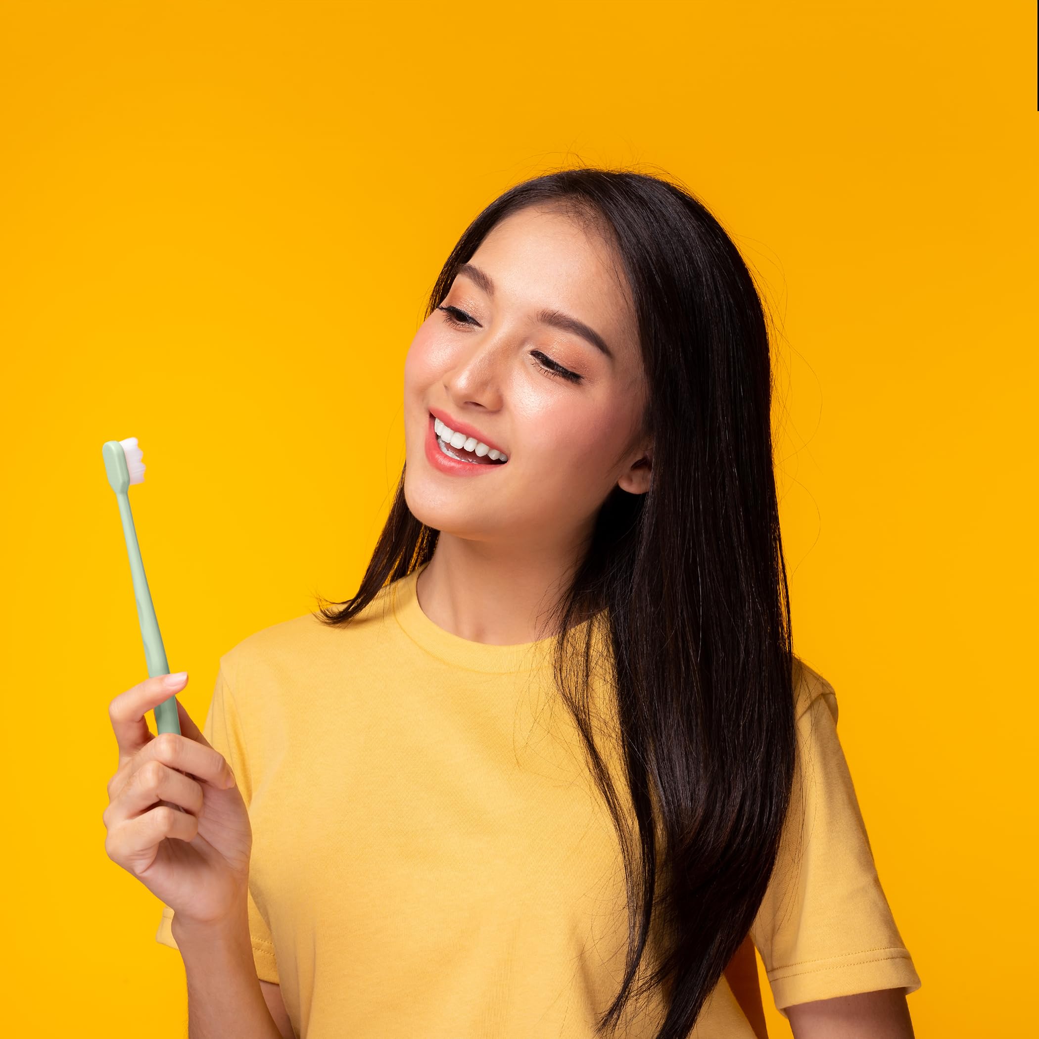 PureSoft Eco cepillo de dientes 20000 ultra suave, micro nanocerdas, sin BPA, ligero, con estuche de viaje, para encías sensibles, mujeres embarazadas, aparatos ortopédicos, ancianos,