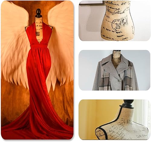 Miniatura 6 de Maniquí femenino ajustable para vestido con soporte de trípode de torso grande, 100% hecho a mano, suave, elástico, estilo de altura ajustable, para