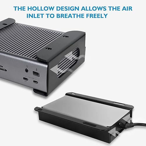 Miniatura 6 de Soporte para debajo del escritorio para Thunderbolt 4Thunderbolt 3 Dock y cable de alimentación, estante de almacenamiento de hierro debajo del