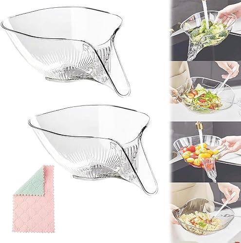 Miniatura 1 de Cesta de drenaje multifuncional con paño de limpieza  Nueva cesta de drenaje para fregadero de cocina 2024  Colador grande  Herramientas esenciales