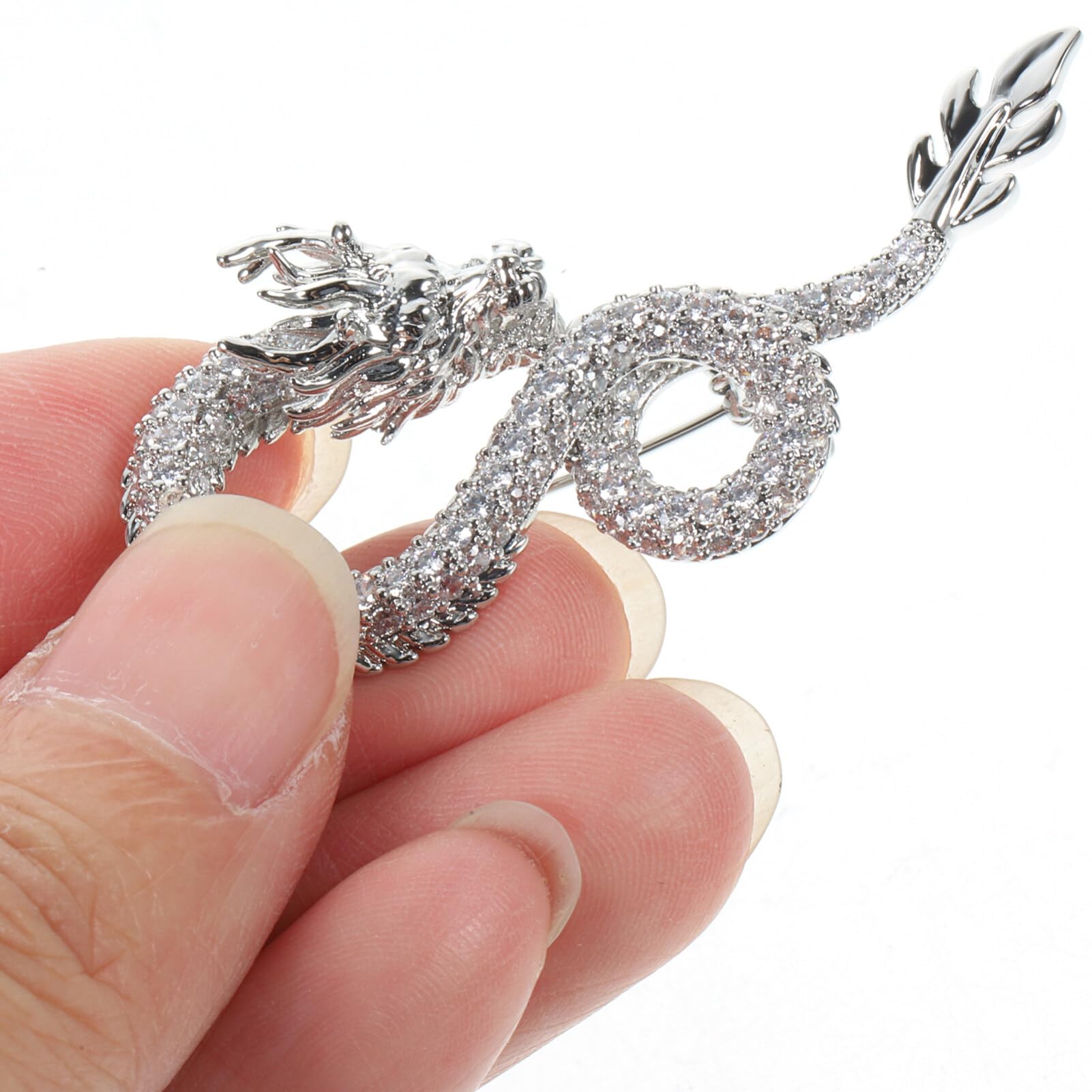 Women's Jewelry Emaille Vintage Zodiac Dragon Brosche Pin Frauen Männer Tierstifte Clip -Revers für Schals Pullover Jacken Kleidung Kleidung 5x2.1x1cm Flower Brooch
