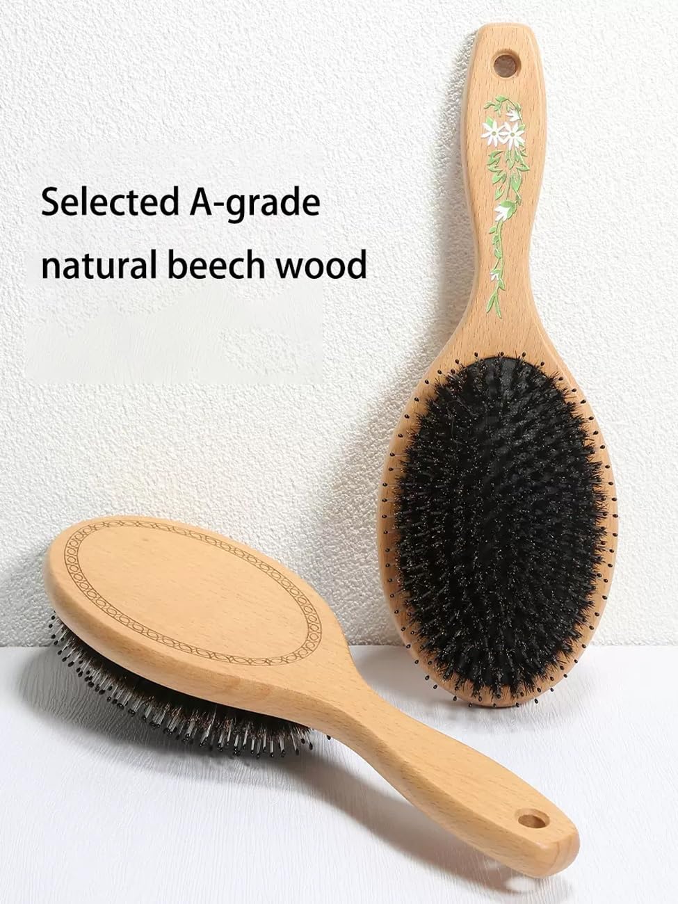 Cepillo for el cabello, cepillo de cerdas de jabalí y nailon for cabello húmedo/seco, alisado, masaje, desenredado, cepillos de pelo de cerdas de jabalí for mujeres y hombres, cepillo diario for mejor