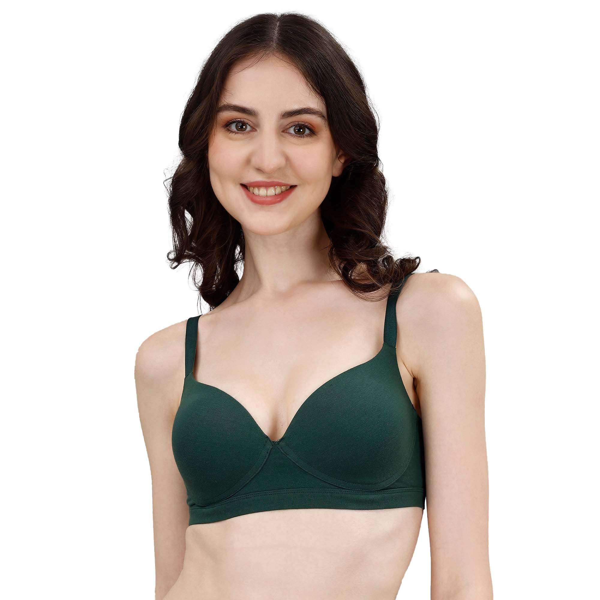 soie Women Lightly Padded Non Wired Stretch Cotton Full Coverage T-Shirt Bra with Push-up Look-picture-13
