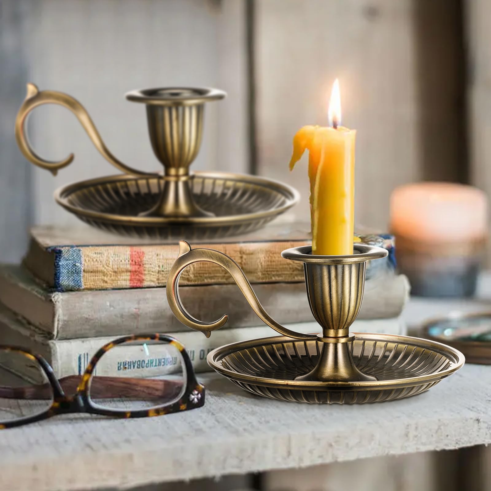 Amazon.com: Retro Taper Candle Holder with Handle, Vintage Zinc